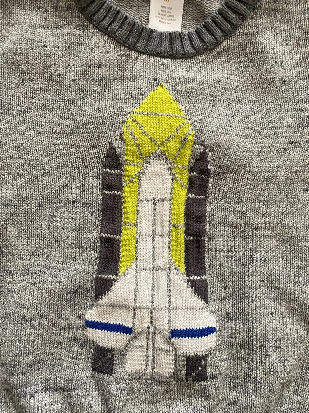 Gymboree Rocket Space Shuttle Cotton Knit Crewneck Sweater Size 3T